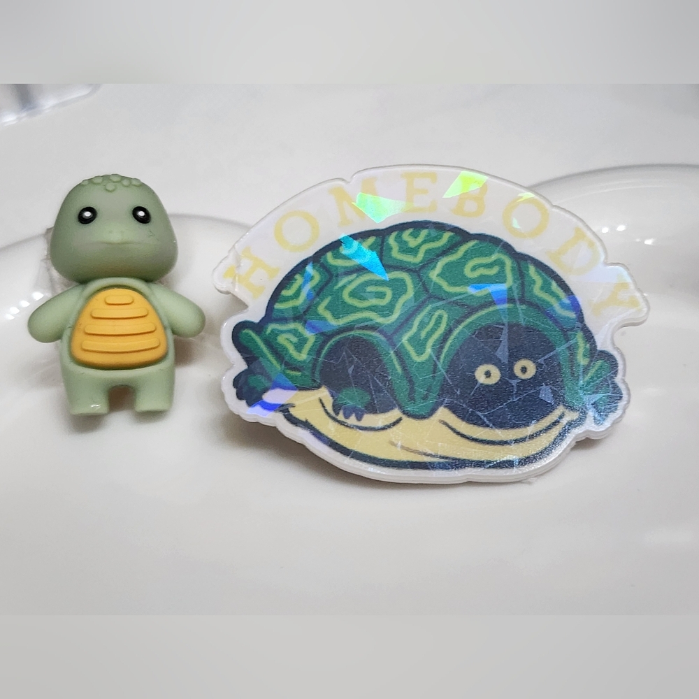 Homebody Flatback Focal Bead Turtle Badge Keychain Flats‎ Planar Magnet Crafts